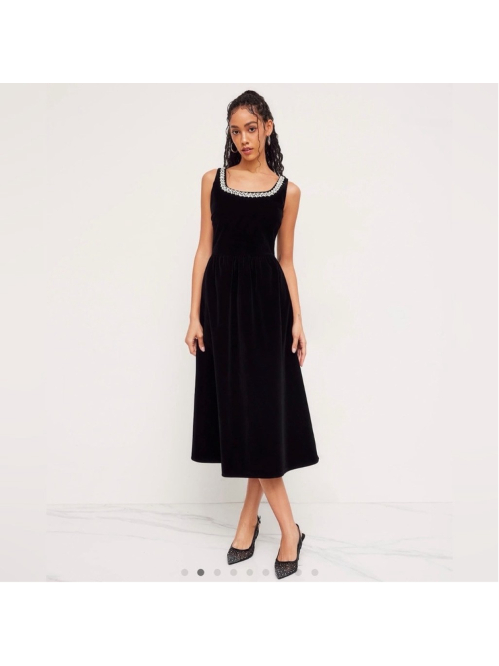 Cider VELVET RHINESTONE RUFFLE MAXI DRESS size XL SW2-4